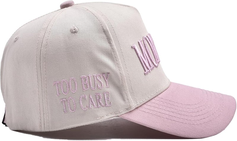 Abdkw Mommin Trucker Hat | Vintage Two-Tone Women's Baseball Cap,with Mommin Embroidery Ponytail Fit,Outdoor and Daily Use - Image 3